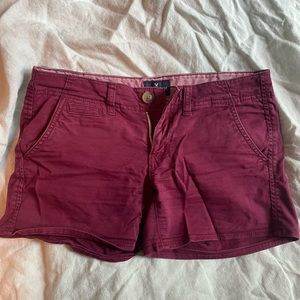 Maroon American eagle shorts